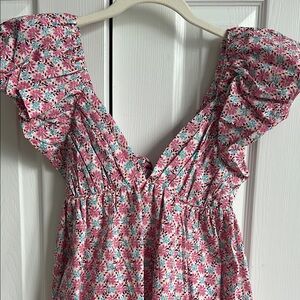 Floral Ruffle Sleeve Dress